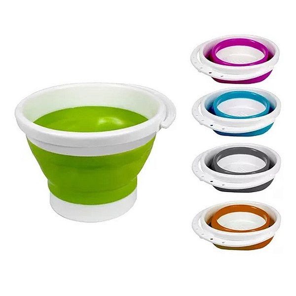 Balde Retratil Dobravel Silicone Portatil 5 Litros [F102]
