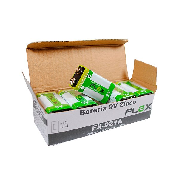 Bateria Zinco 9v Flex Caixa Com 10 Unidades Fx-9z1a [F108]
