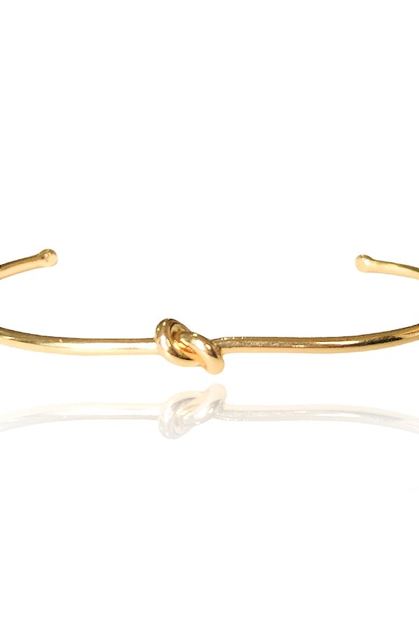 Bracelete Fino Com Nó Banhado Em Ouro 18k [F027]