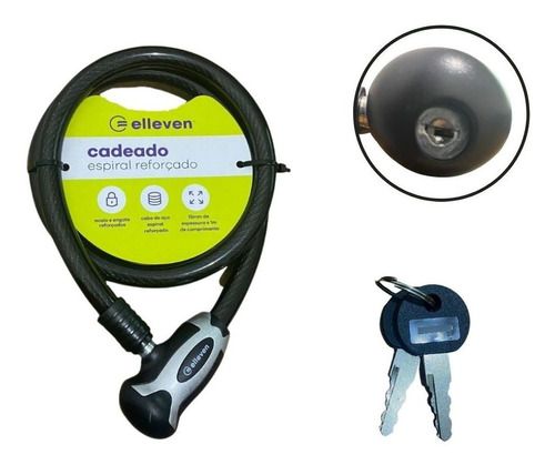 Cadeado 100cm X 15mm C/chave Pr/cin [F109]