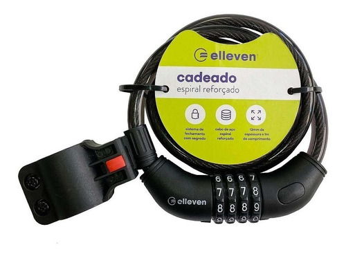 Cadeado 1m Espiral C/segredo Ellev [F109]