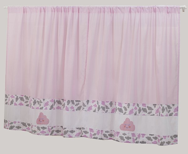 Cortina Infantil Nuvem 2,00m X 1,70m Rosa [F101]