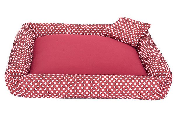 Cama Pet Para Cães E Gatos Poa Porte Grande Vermelha [F101]