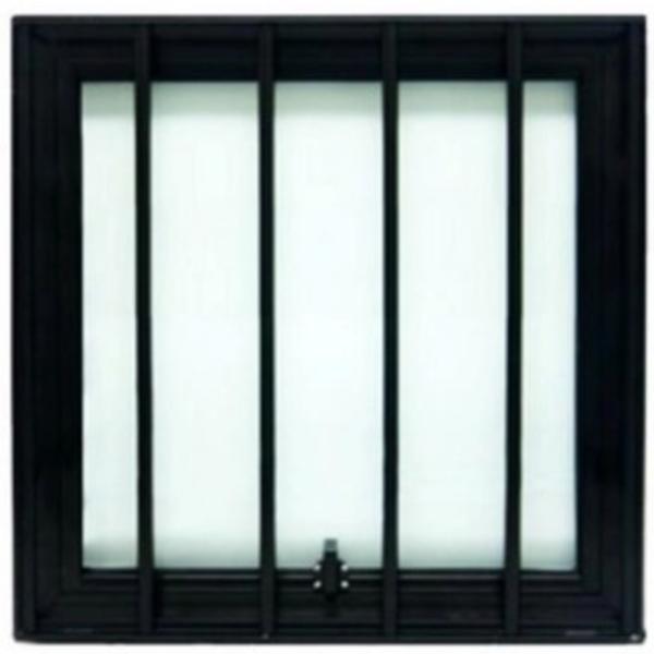 Maxiar De Banheiro Esquadrias Brasil 35x35 Preto Com Grade [F123]