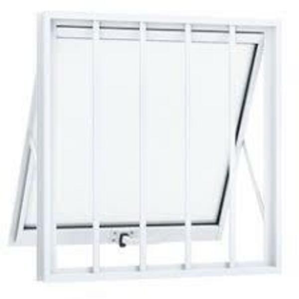 Janela Maxiar De Banheiro Com Grade 60x60 Branco [F123]