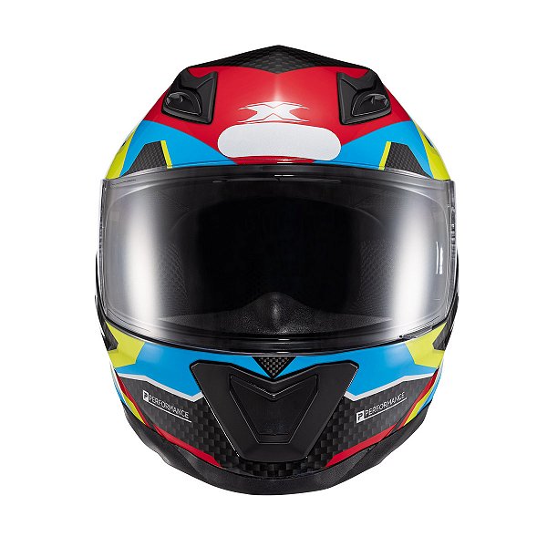 Capacete Texx Fechado Hawk Ride Azul Verd Verm Pret 62 [F016]