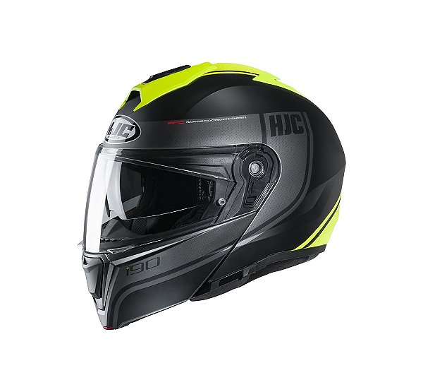 Capacete Hjc I90 Davan Preto E Verde 58 [F016]