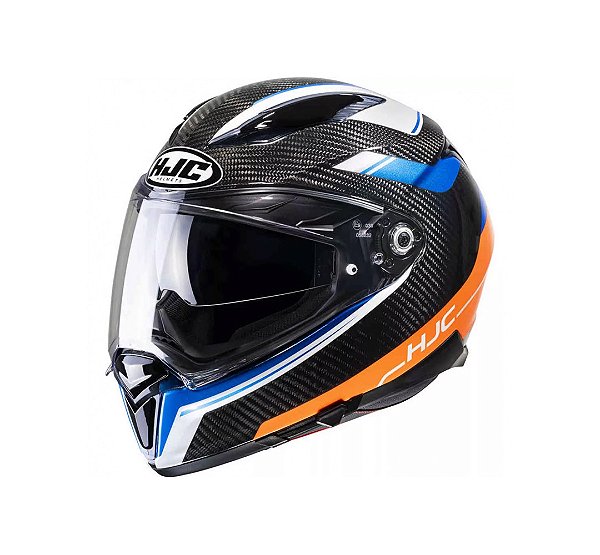 Capacete Hjc F70 Carbon Ubis Preto Azul E Laranja 62 [F016]