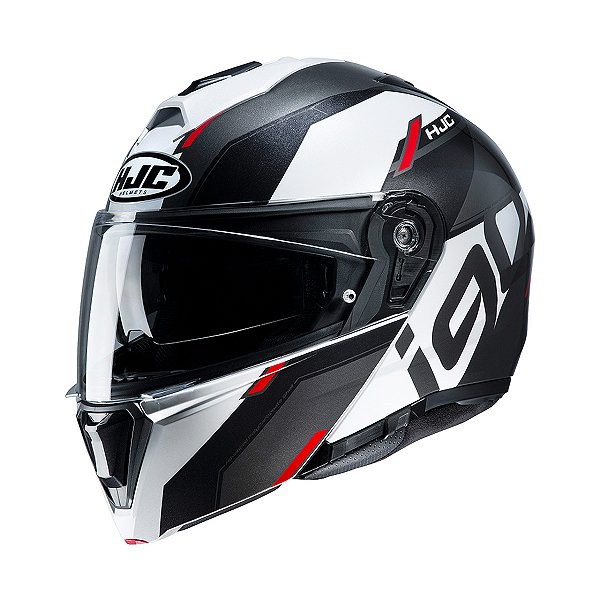 Capacete Hjc I90 Aventa Preto Branco E Vermelho 58 [F016]