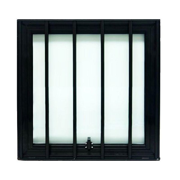Janela Maxiar Esquadria Brasil Vetx 40x40 Preto Grade [F123]