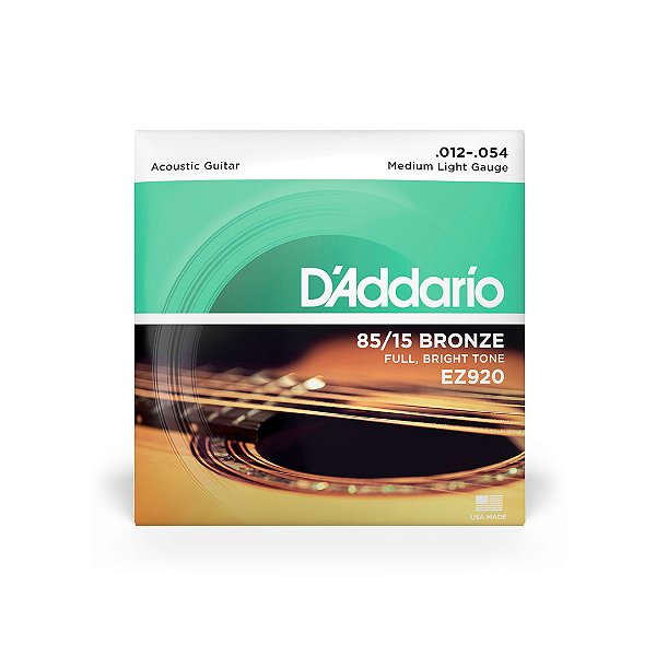 Cordas Para Violão Aço D Addario Bronze 85/15 Ez920 .012-.054 [F108]