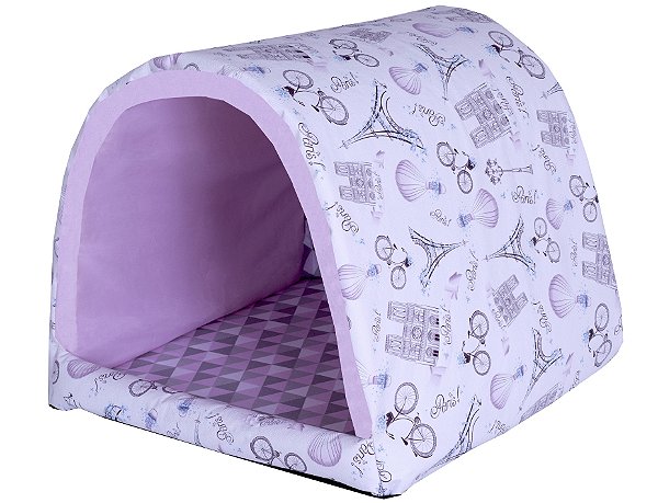 Cama Pet Para Cachorro Ou Gato Iglu Toca Paris Rosa [F101]