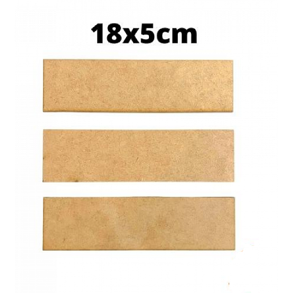 Chapa Em Mdf Retangular 18x5cm 3mm Para Artesanato C/ 8 Pcs [F031]