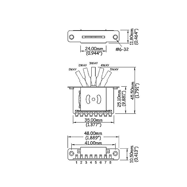Chave Seletora De 5 Posições Spirit CST5-NON #6-32-CR/WH [F035]