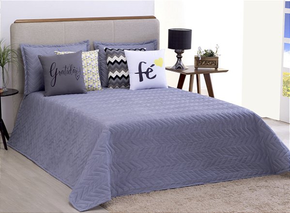 Cobre Leito Liberty 07 Pçs Queen Cinza [F101]