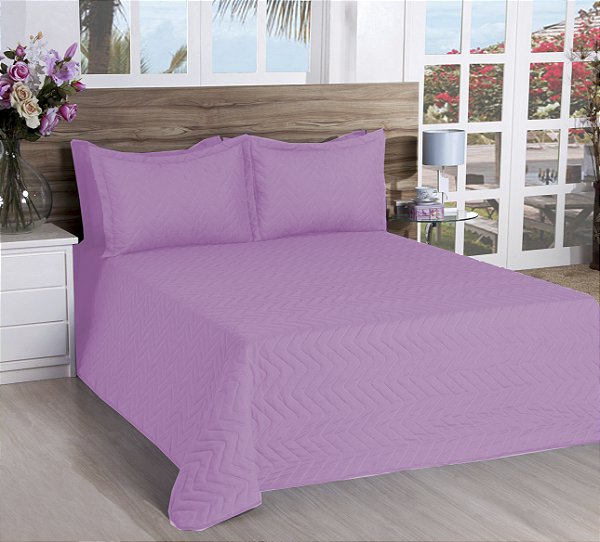 Cobre Leito Matelassado Classic Queen 03 Pçs  Rosa [F101]