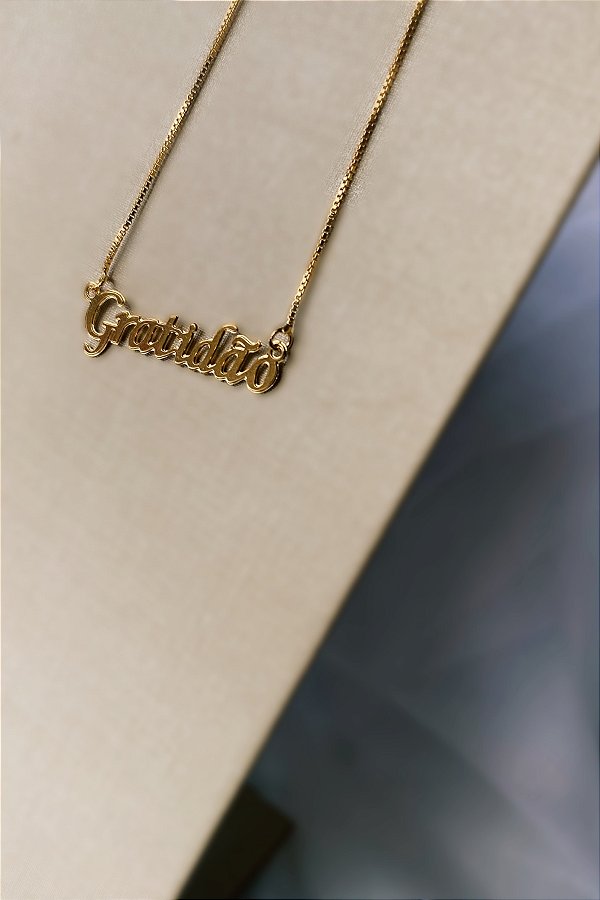 Colar Gratidão Banhado Em Ouro 18k [F027]