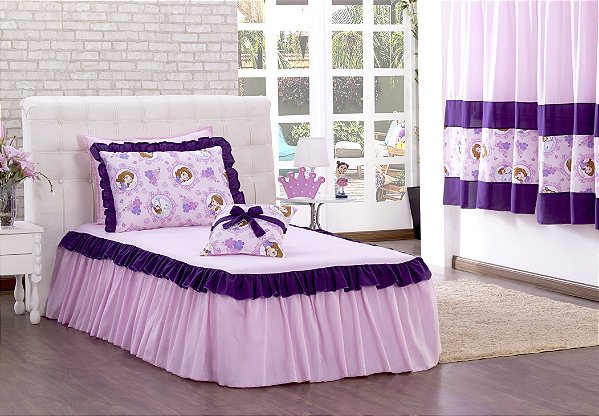 Colcha Solteiro Infantil Sofia 03 Peças [F101]