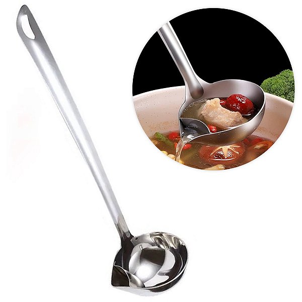 Concha Separadora Colher Servir Molhos Multiuso Aço Inox [F102]
