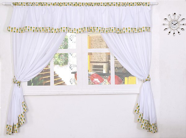 Cortina De Copa Ou Cozinha Tropical 2 Metros [F101]