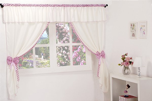 Cortina Infantil Ursinha 2,00m X 1,70m Palha [F101]
