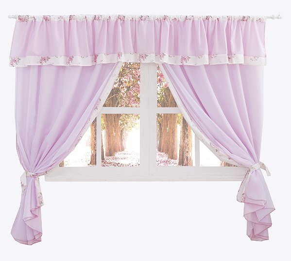 Cortina Para Quarto Lola Rosa 2 Metros [F101]