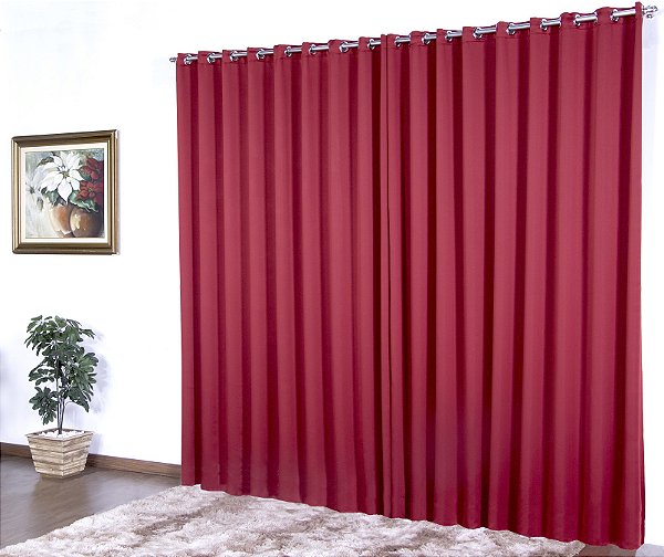 Cortina Para Sala Ou Quarto Blackout 2,00 Vermelha [F101]