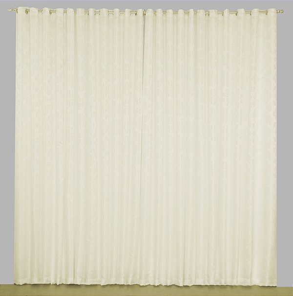 Cortina Para Sala Ou Quarto Jacquard Leve 3,00 Metros Palha [F101]