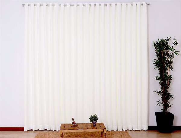 Cortina Para Sala Ou Quarto Voil Flame 3,00 Branca [F101]