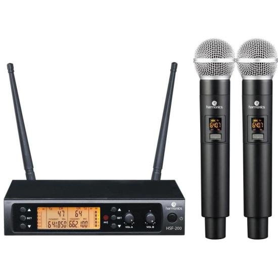 Microfone Sem Fio Harmonics HSF-200 Duplo [F003]