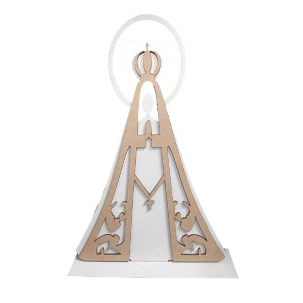 Enfeite De Mesa Em Mdf  Nossa Senhora Aparecida Arco Branco [F031]