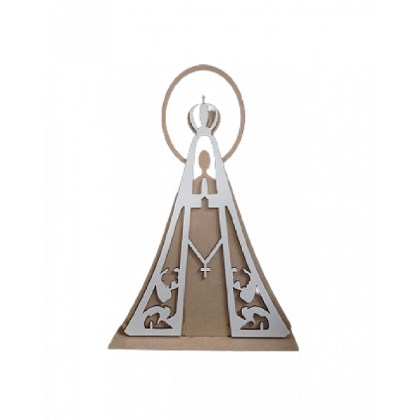 Enfeite De Mesa Em Mdf Nossa Senhora Aparecida Arco Natural [F031]