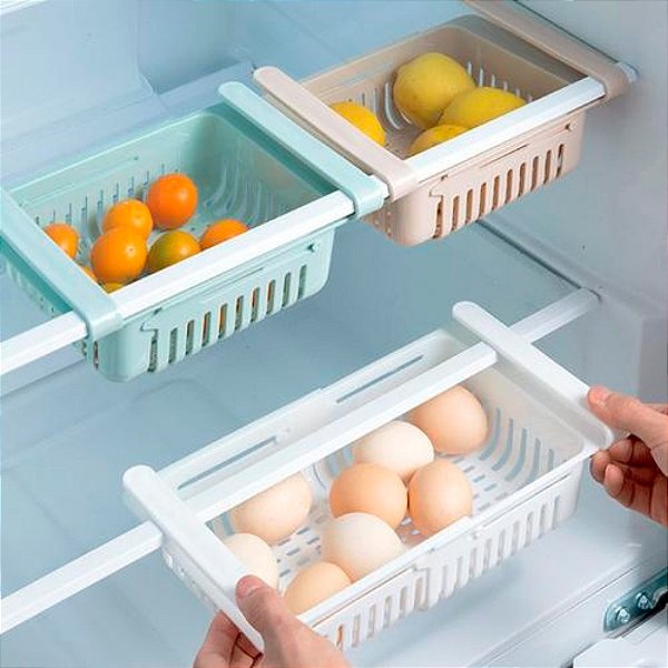 Gaveta Organizadora De Geladeira Ajustável Multiuso Retrátil [F102]