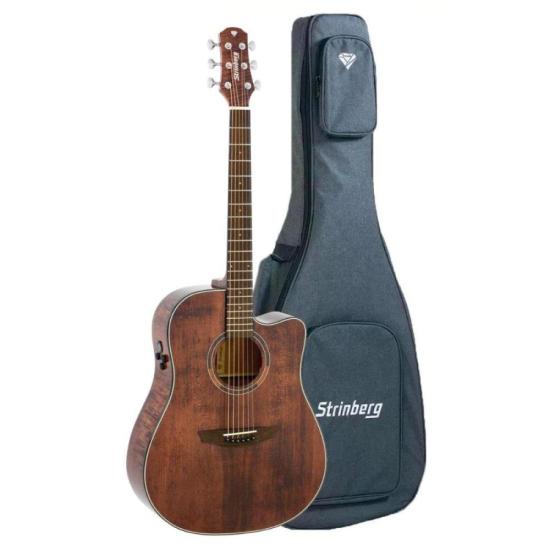 Violão Folk Strinberg Diamond DD1C Aço Eletroacústico Smoked Gloss [F002]
