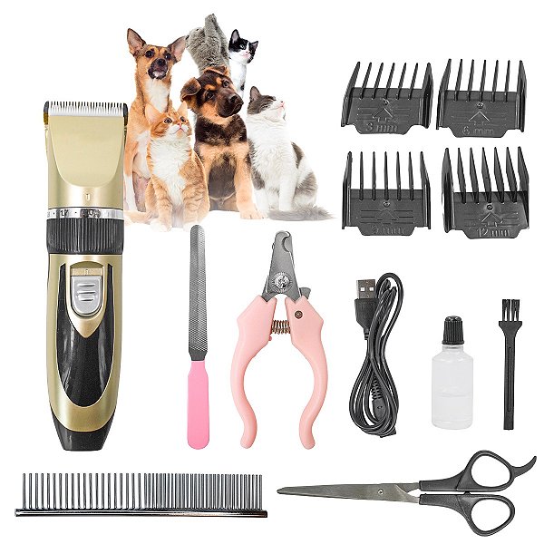 Kit Pet Maquina Recarregável Tosa De Cães E Gatos [F102]