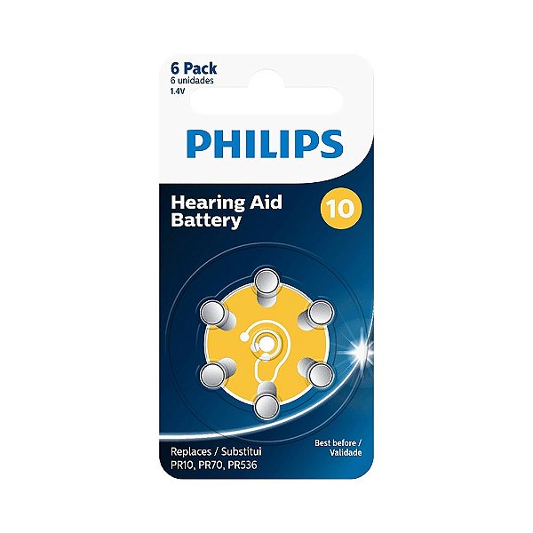 Pilha Auditiva 10 C/ 6 Philips Za10b6a/59 [F083]