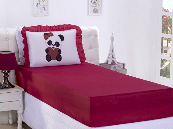 Jogo De Lençol Panda Solteiro 02 Peças [F101]