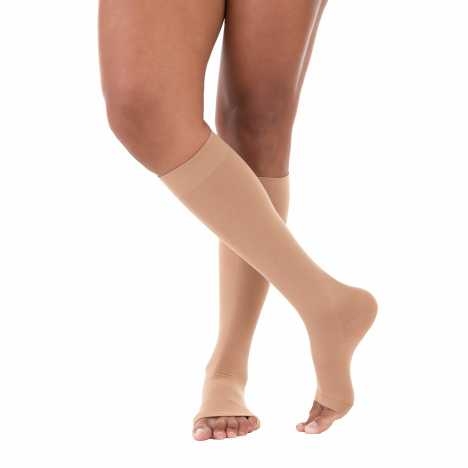 Meia De Compressão Venosan Ultraline 4000 Panturrilha 3/4 30-40 Ad M Pe Aberto Bege [F083]