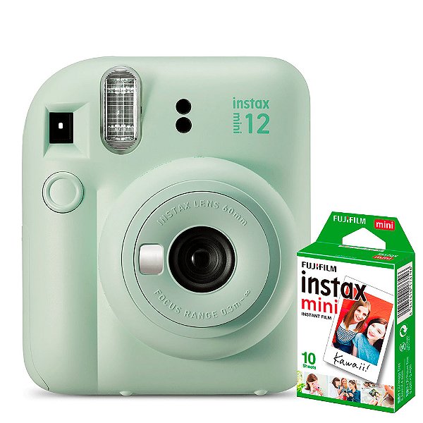 Kit Câmera Fujifilm Instax Mini 12 Verde Menta + Filme De 20 Poses [F118]
