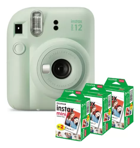 Kit Câmera Fujifilm Instax Mini 12 Verde Menta + Filme De 60 Poses [F118]