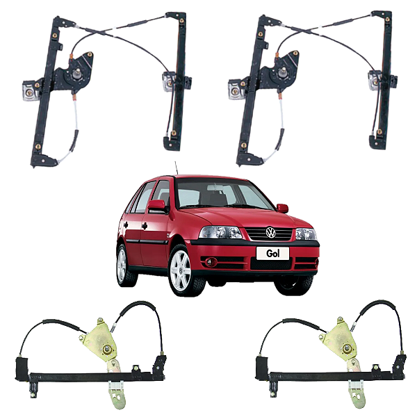 Kit Máquina Do Vidro Mecânica 4 Portas Gol Saveiro G2 G3 G4 - UN / 4 [F103]