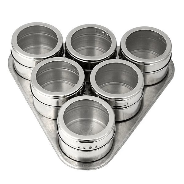 Kit Organizador Porta Temperos Triangular Magnético [F102]