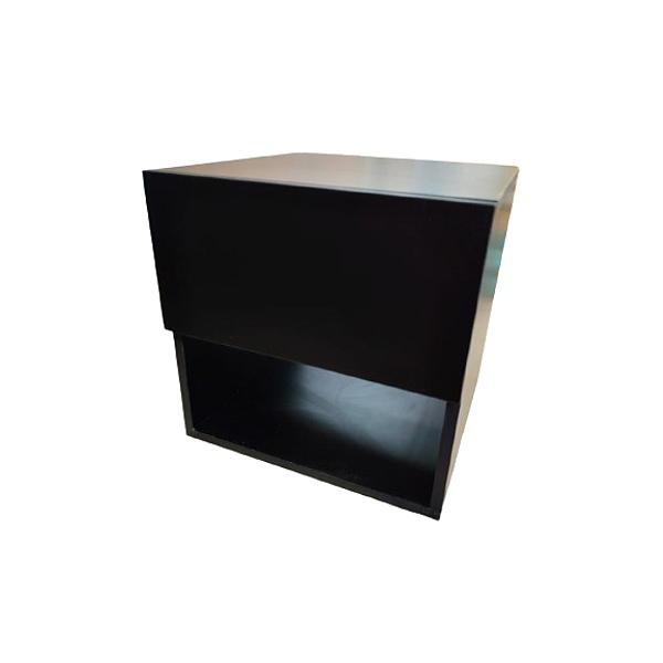 Mesa De Cabeceira C Gaveta Secreta Lado Esquerdo Mdf Preto [F031]