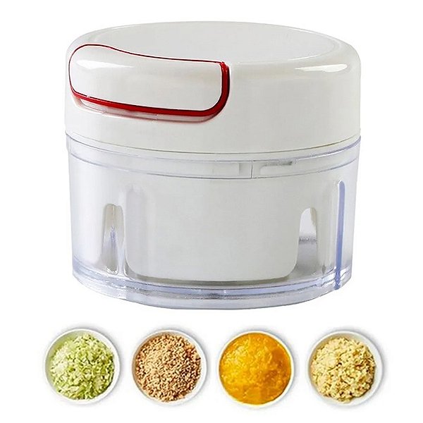 Mini Multiprocessador Triturador Manual 2 Laminas Inox Alho [F102]