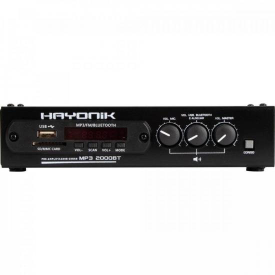 Módulo Pré-Amplificador Hayonik 2000BT MP3 c/ Gongo/FM/USB/Bluetooth [F003]
