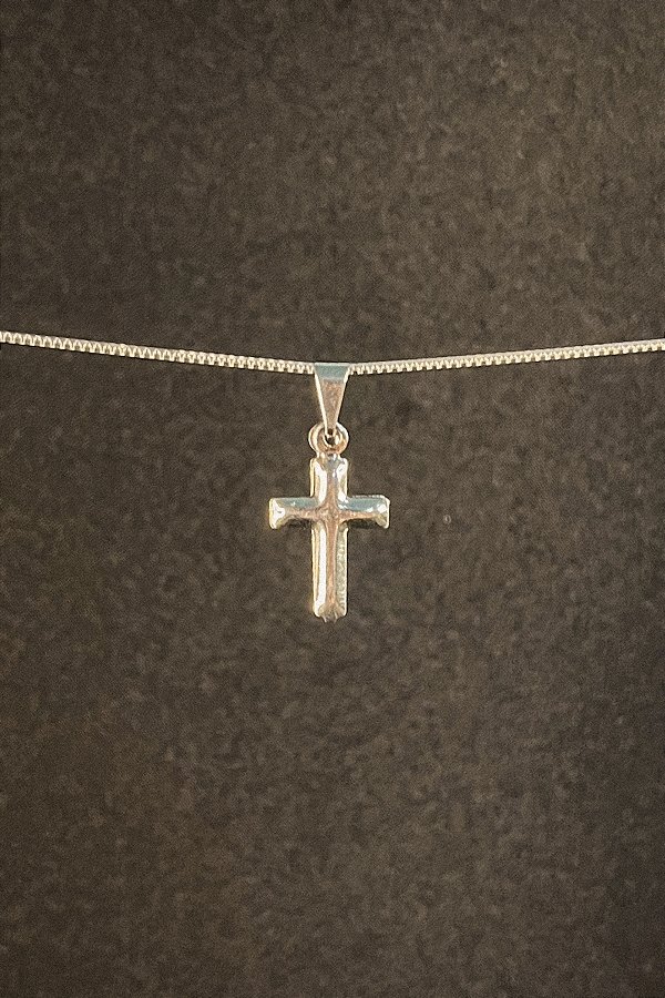 Pingente Cruz Pequena Aço Inox [F027]