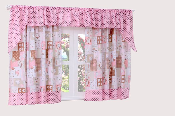 Cortina Para Cozinha Cupcake Rosa 2,00 X 1,70 [F101]