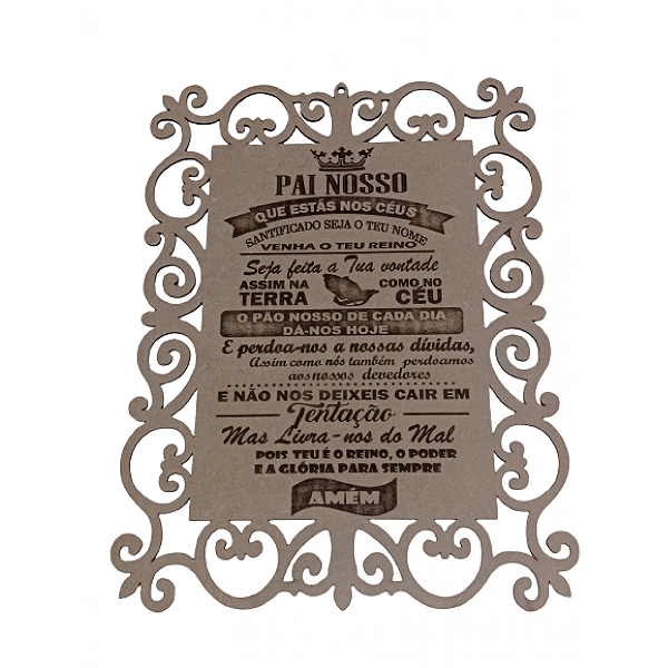 Placa Pai Nosso Evangelico Cor Natural [F031]