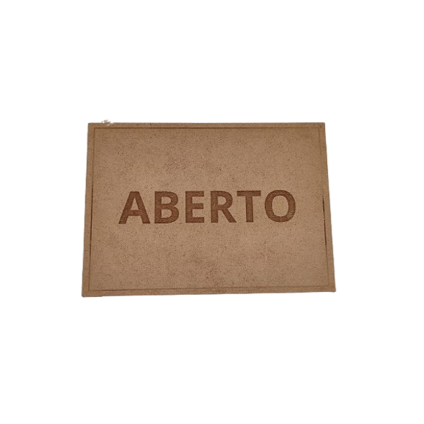 Placa Sinalização 1/2 Oficio Aberto Mdf Natural [F031]