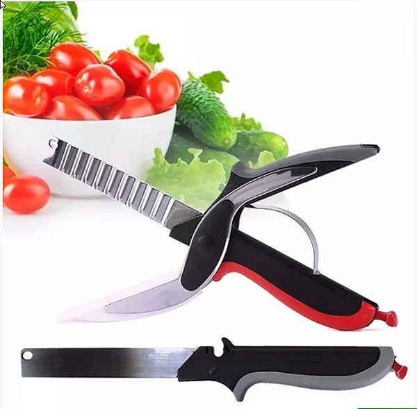 Tesoura Tabua De Corte 3 Em 1 Verduras Carne Legumes [F102]